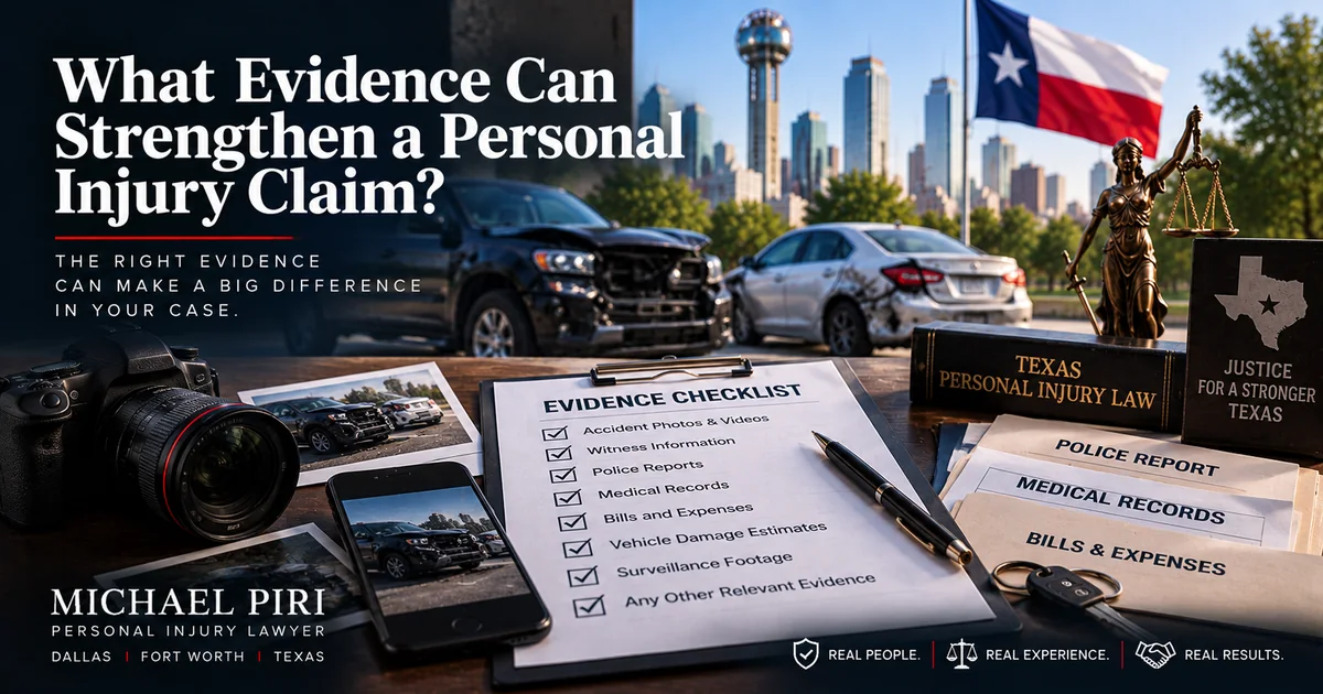 Evidence that can strengthen a Texas personal injury claim