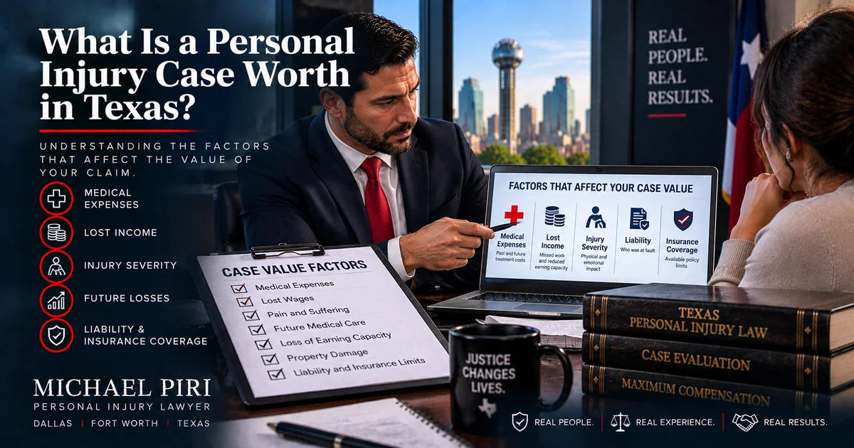 Factors affecting the value of a Texas personal injury case