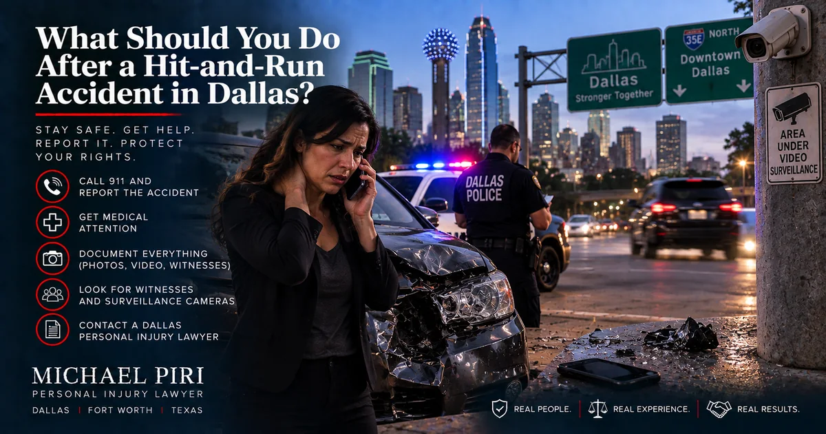 What to do after a hit-and-run accident in Dallas Texas