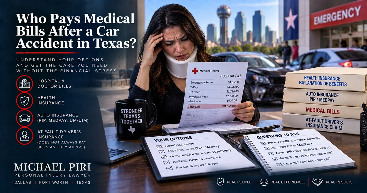 Medical bills and insurance after a Texas car accident