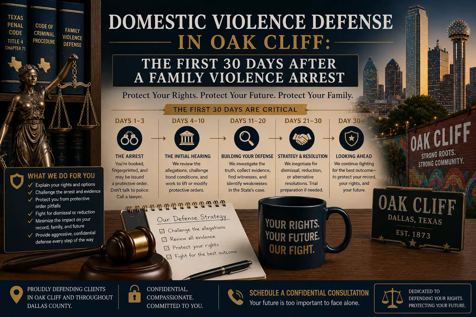 Domestic Violence Defense in Oak Cliff The First 30 Days After a Family Violence Arrest