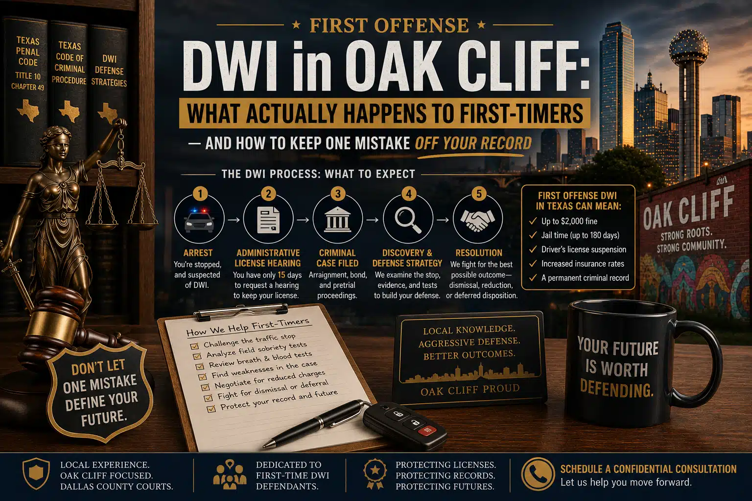 First Offense DWI in Oak Cliff What Actually Happens to First Timers — and How to Keep One Mistake Off Your Record