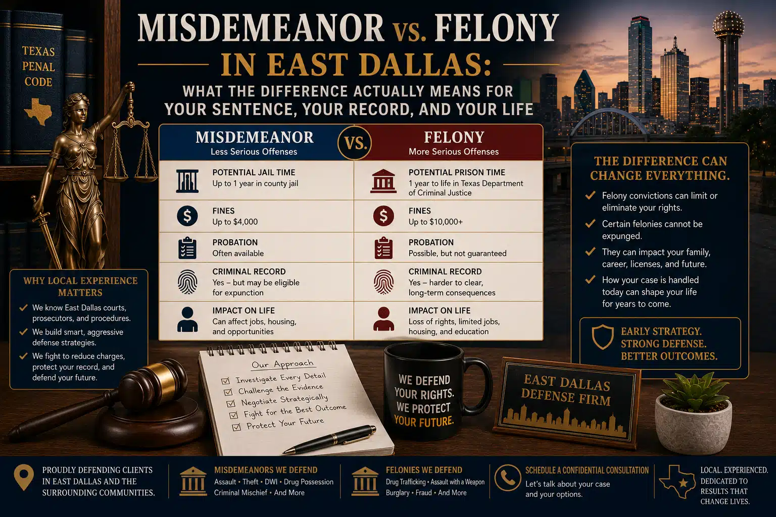 Misdemeanor vs. Felony in East Dallas What the Difference Actually Means for Your Sentence, Your Record, and Your Life