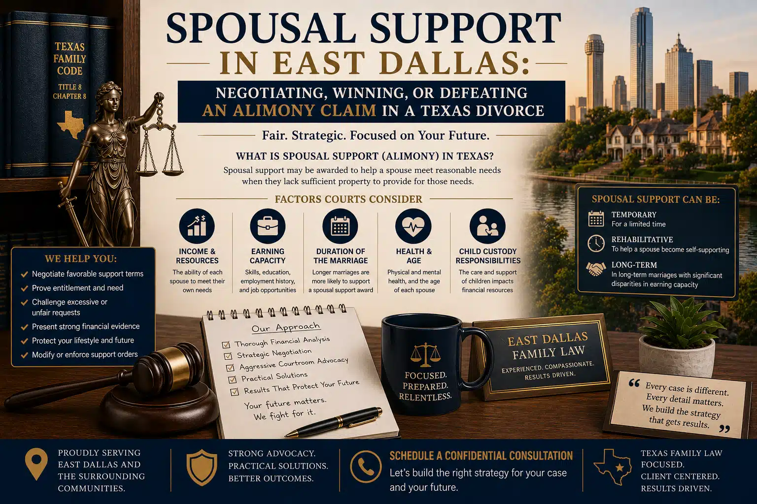 Spousal Support in East Dallas Negotiating, Winning, or Defeating an Alimony Claim in a Texas Divorce