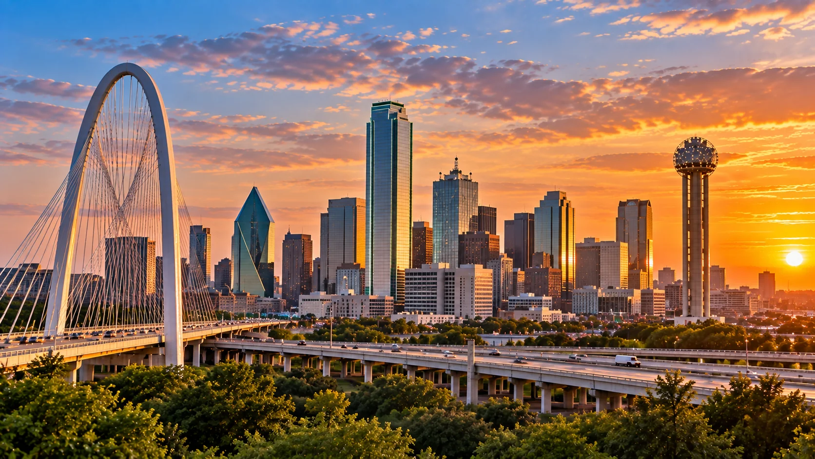 Dallas skyline near the North Dallas office